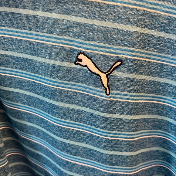 Men’s Puma Sport Stripe Polo Blue XL - Picture 2 of 6